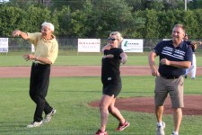 Great Arms!! Corby Adams, Michelle Simpson-Leigh, Tim Belcourt, Opening Pitch Barrie Baycats July 16, 2015